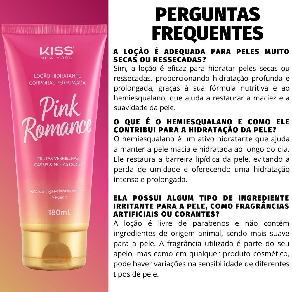 Loção Hidratante Corporal Kiss New York Pink Romance LCB08B 180ml 180ml 5