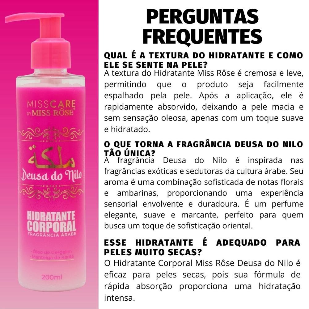 Hidratante Corporal Miss Rôse Fragrância Árabe Deusa do Nilo 200ml 200ml 5