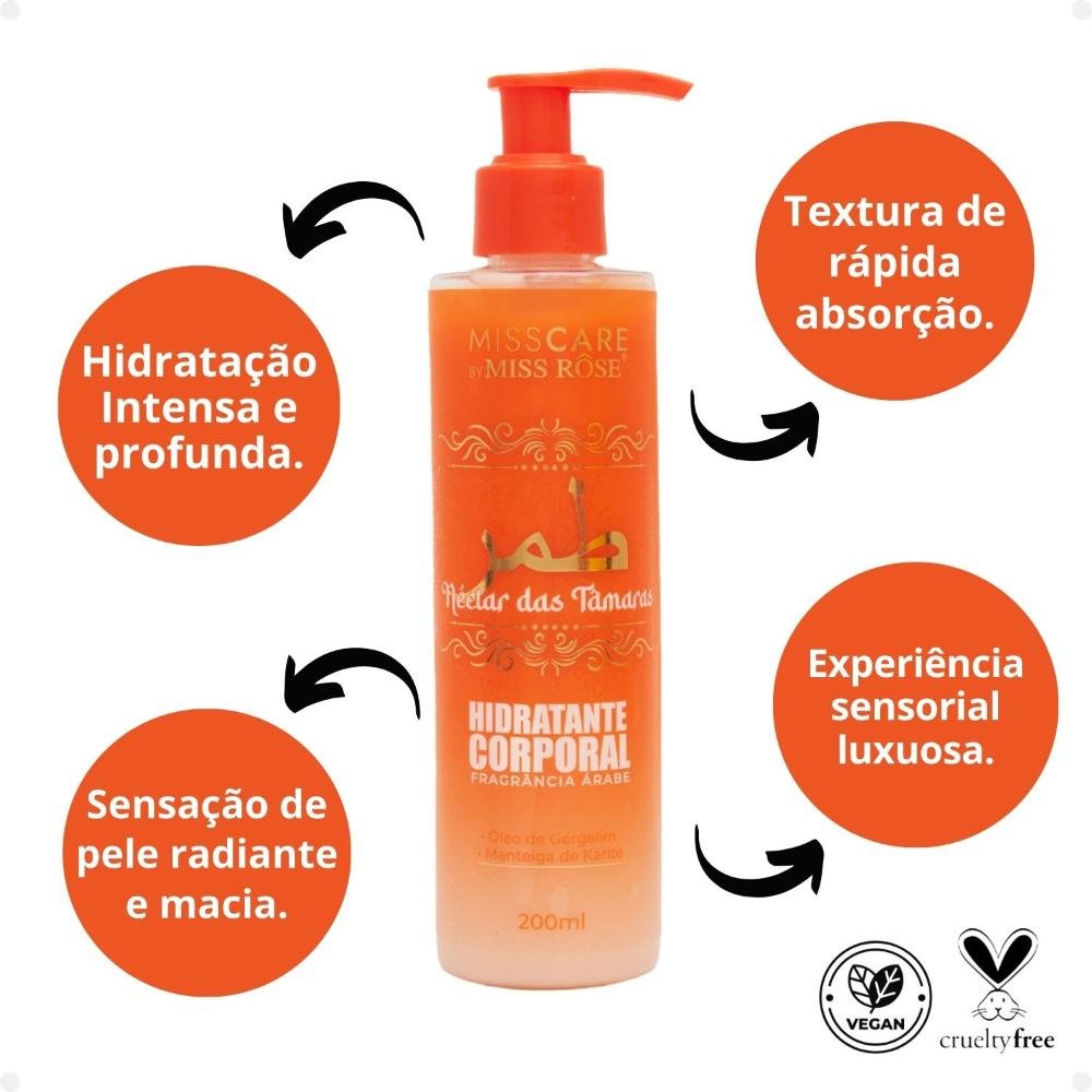 Hidratante Corporal Miss Rôse Fragrância Árabe Néctar das Tâmaras 200ml 200ml 2