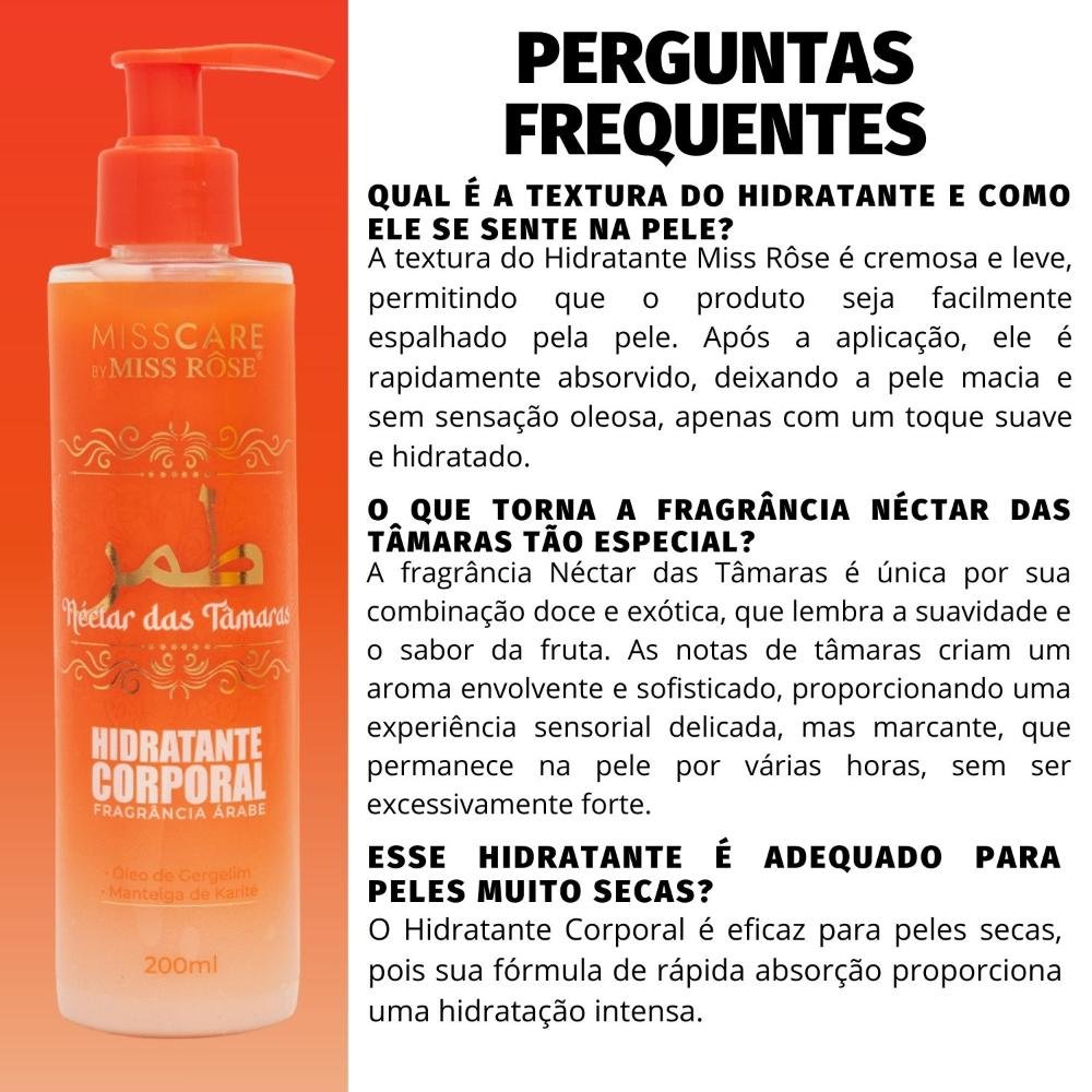 Hidratante Corporal Miss Rôse Fragrância Árabe Néctar das Tâmaras 200ml 200ml 5