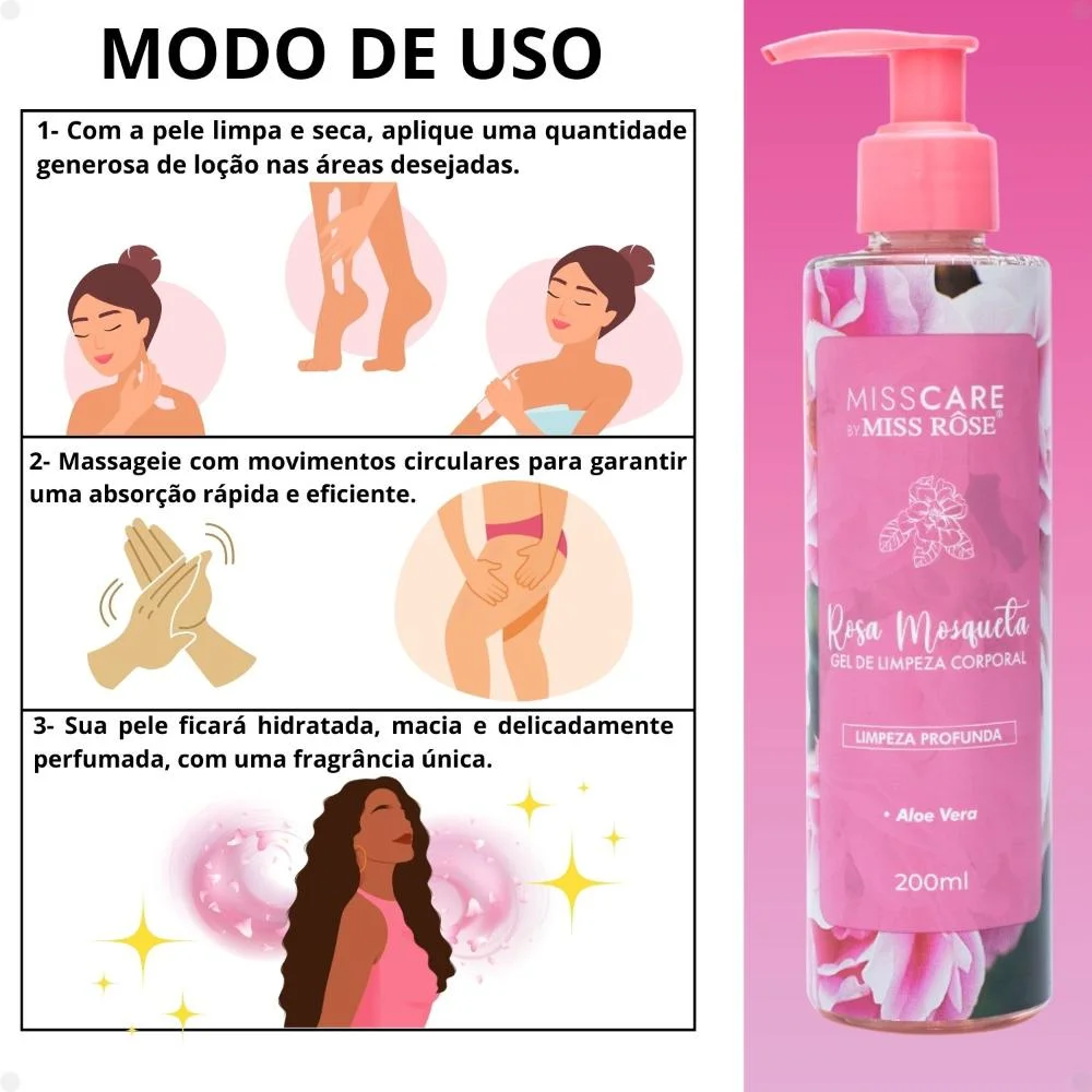 Hidratante Corporal Miss Rôse Rosa Mosqueta Hidratação Profunda 200ml 200ml 4