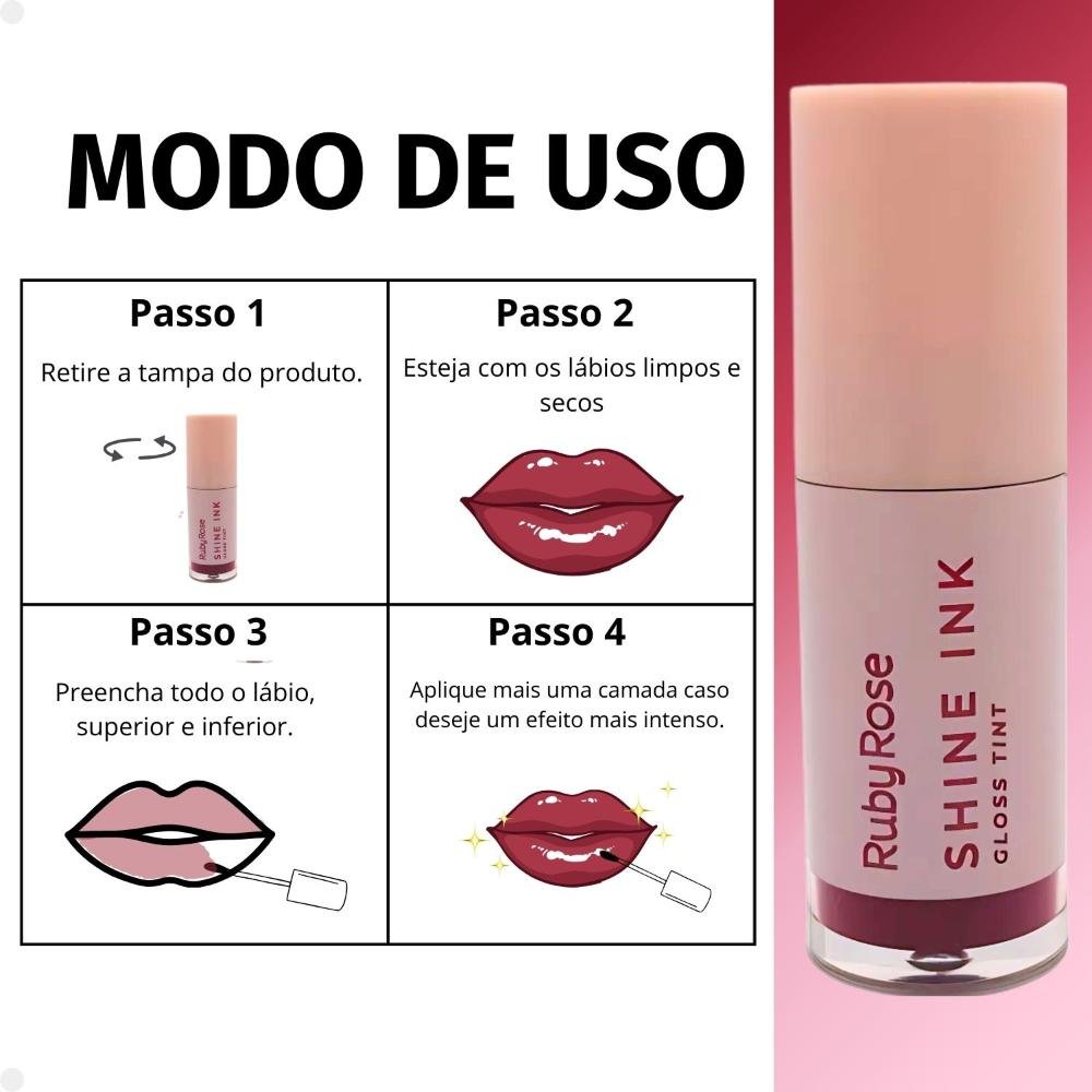 Gloss Tint Ruby Rose Shine Ink SI10 Hb-L6600-1 SI10 7