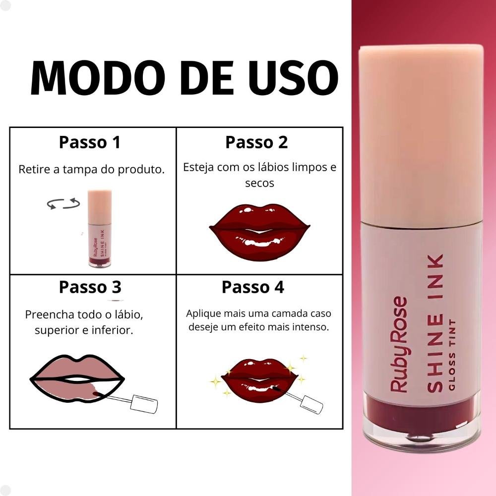 Gloss Tint Ruby Rose Shine Ink SI40 Hb-L6600-4 SI40 5