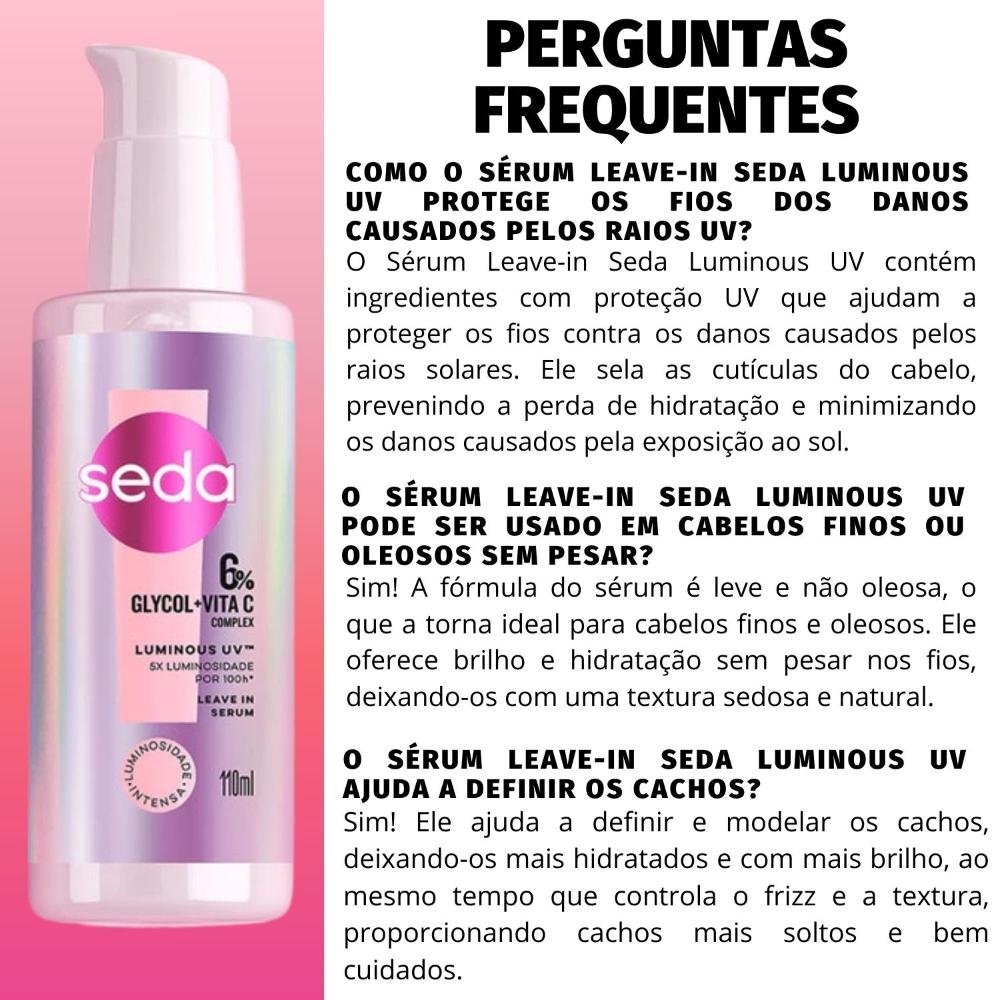 Sérum Leave-in Seda Luminous UV 110ml 110ml 5