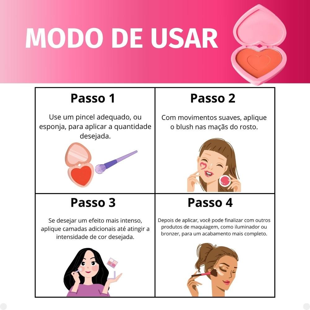 Blush Compacto Ruby Rose Dopamine Shy Cheeks Coral Affair Hb-F1002-4 Coral Affair 4