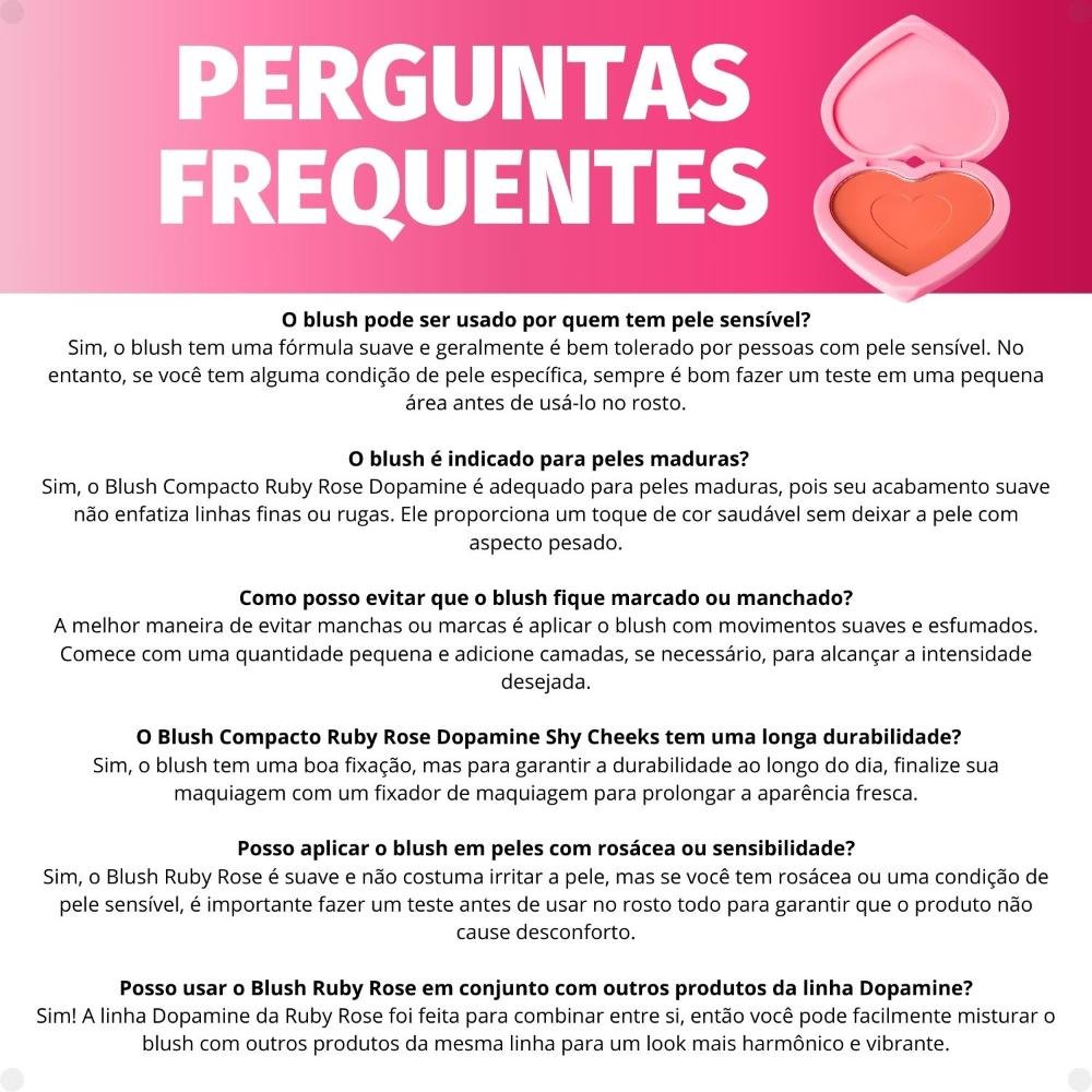 Blush Compacto Ruby Rose Dopamine Shy Cheeks Coral Affair Hb-F1002-4 Coral Affair 5