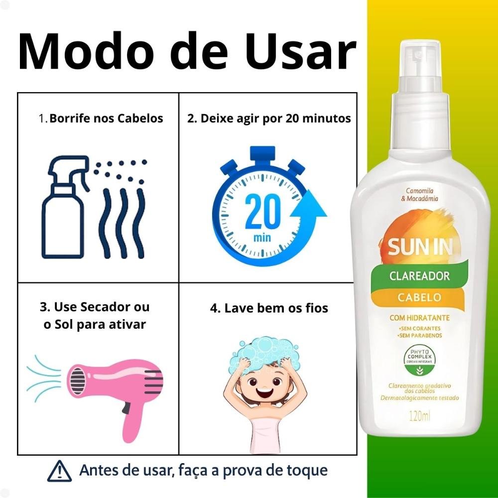 Clareador Com Hidratante Para Cabelo Phytoervas Sun In 120ml 120ml 4