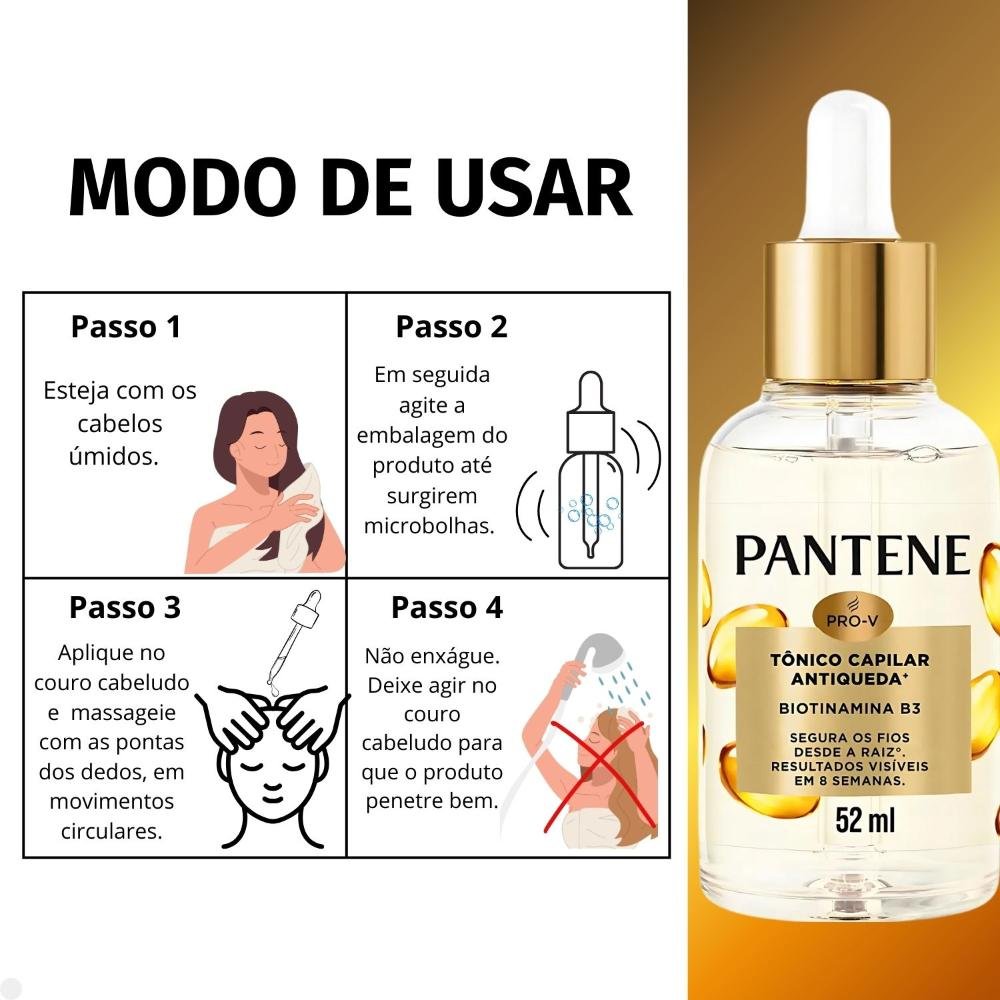 Tônico Capilar Pantene Biotinamina B3 Antiqueda+ 52ml 52ml 6