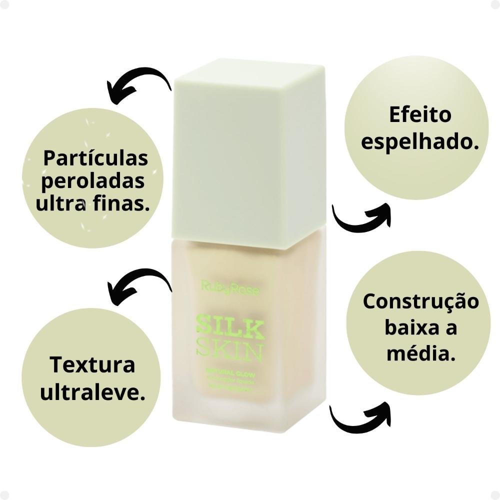 Iluminador Líquido Ruby Rose Silk Skin Natural Glow Moonlight HB-F1601-3 Moonlight 2