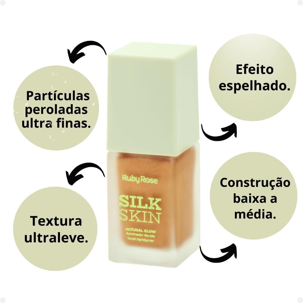 Iluminador Líquido Ruby Rose Silk Skin Natural Glow Golden Halo HB-F1601-4 Golden Halo 2
