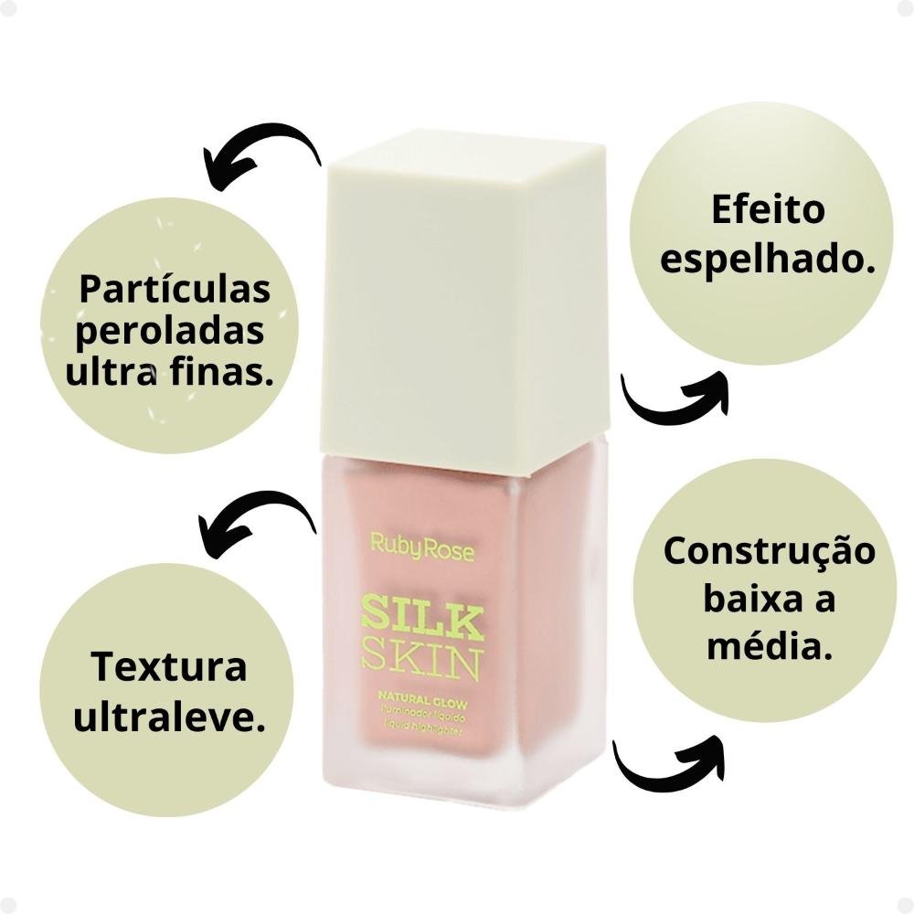Iluminador Líquido Ruby Rose Silk Skin Natural Glow Pearl Essence HB-F1601-2 Pearl Essence 2