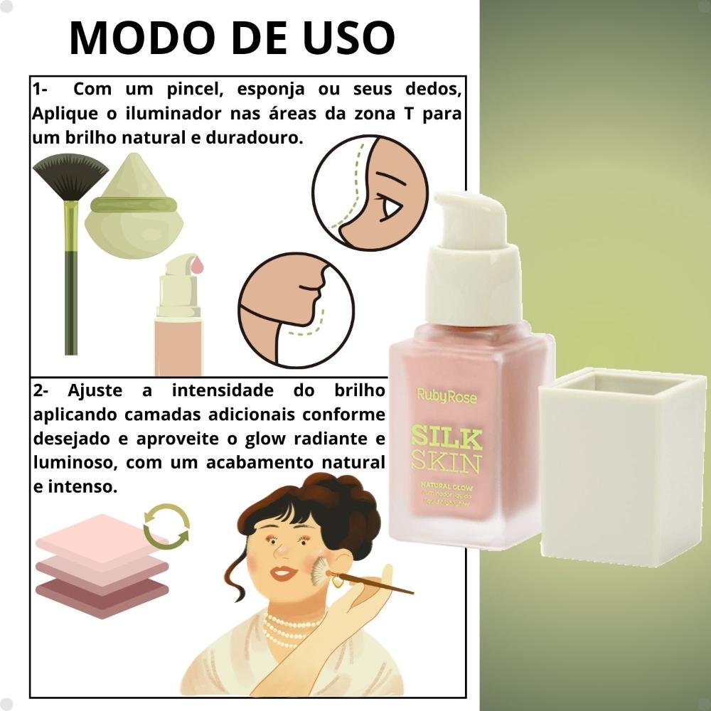 Iluminador Líquido Ruby Rose Silk Skin Natural Glow Pearl Essence HB-F1601-2 Pearl Essence 4