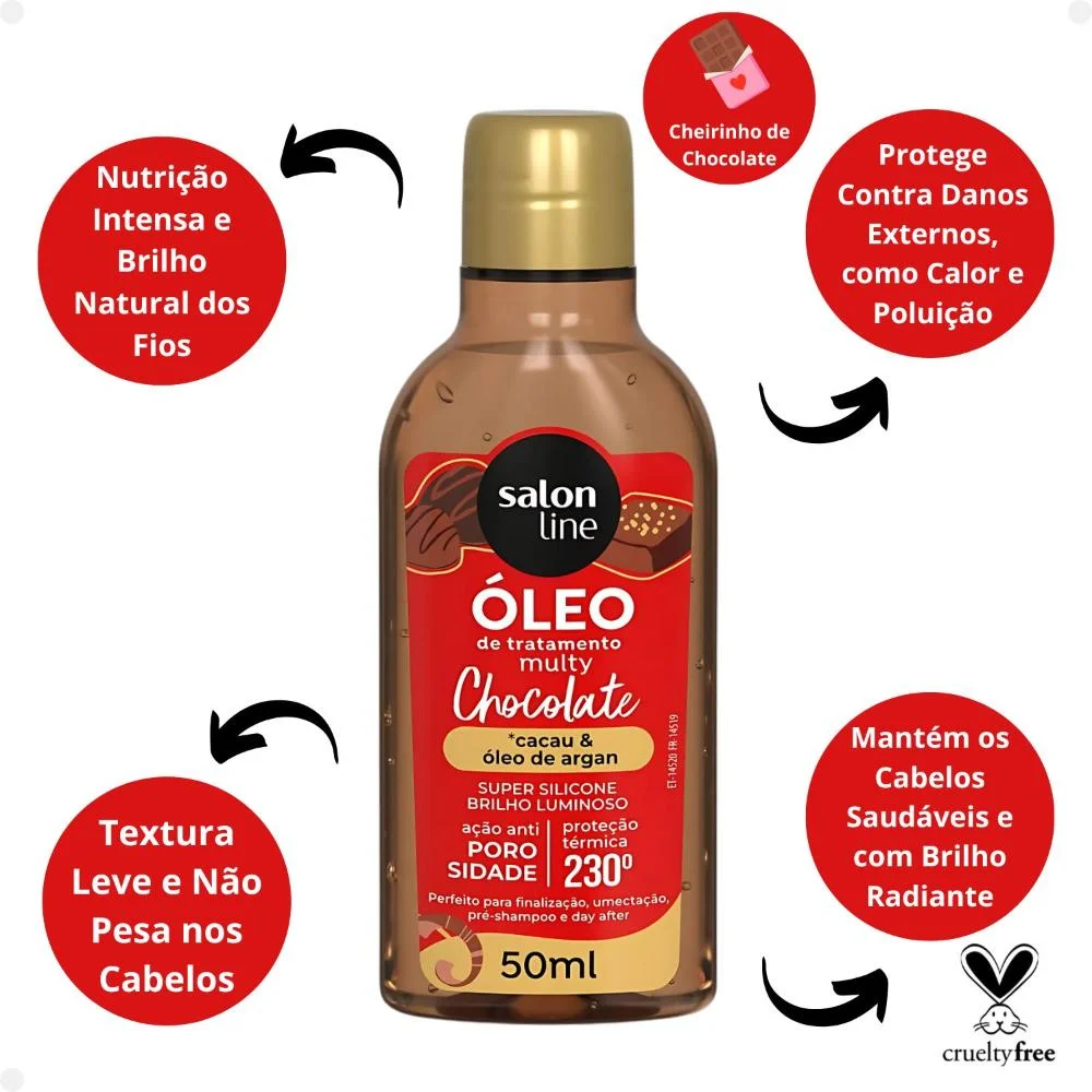 Óleo Salon Line Multy Chocolate Cacau e Argan 50ml 50ml 2