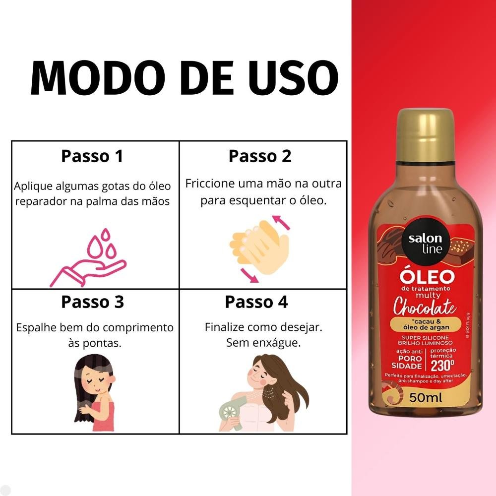 Óleo Salon Line Multy Chocolate Cacau e Argan 50ml 50ml 6