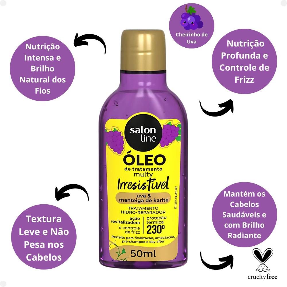 Óleo de Tratamento Multy Salon Line Cachos dos Sonhos Irresistível 50ml 50ml 2