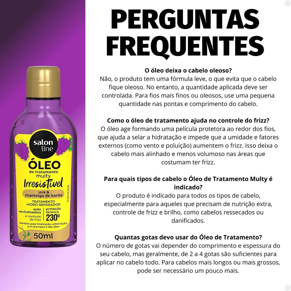 Óleo de Tratamento Multy Salon Line Cachos dos Sonhos Irresistível 50ml 50ml 7