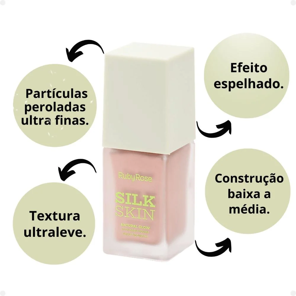 Iluminador Líquido Ruby Rose Silk Skin Natural Glow Radiant Pink HB-F1601-1 Radiant Pink 2