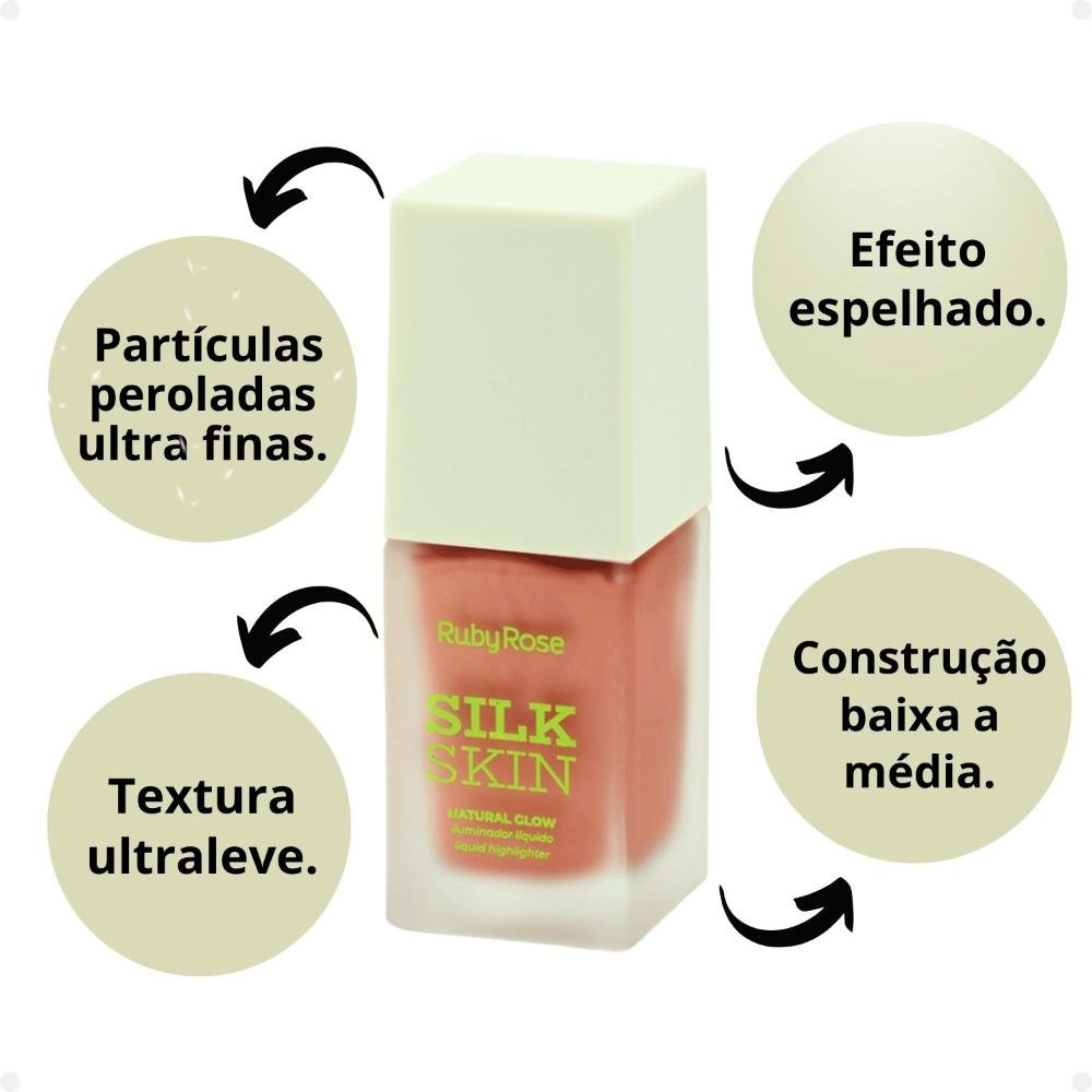 Iluminador Líquido Ruby Rose Silk Skin Natural Glow Shine On HB-F1601-5 Shine On 2