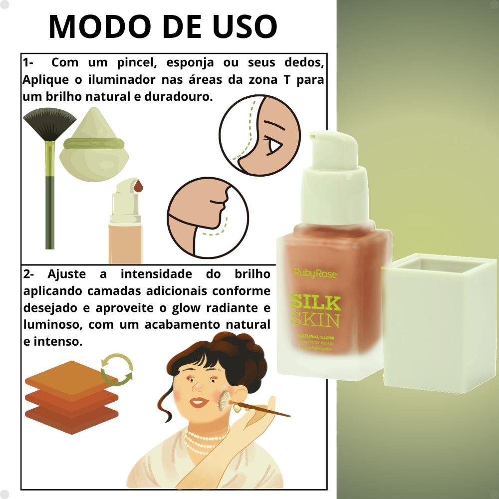 Iluminador Líquido Ruby Rose Silk Skin Natural Glow Sun Kissed HB-F1601-6 Sun Kissed 4