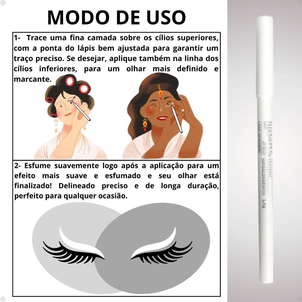Lápis Para Olhos Luisance 365 Branco A Prova D´água Hipoalergênico L5206 Branco 4