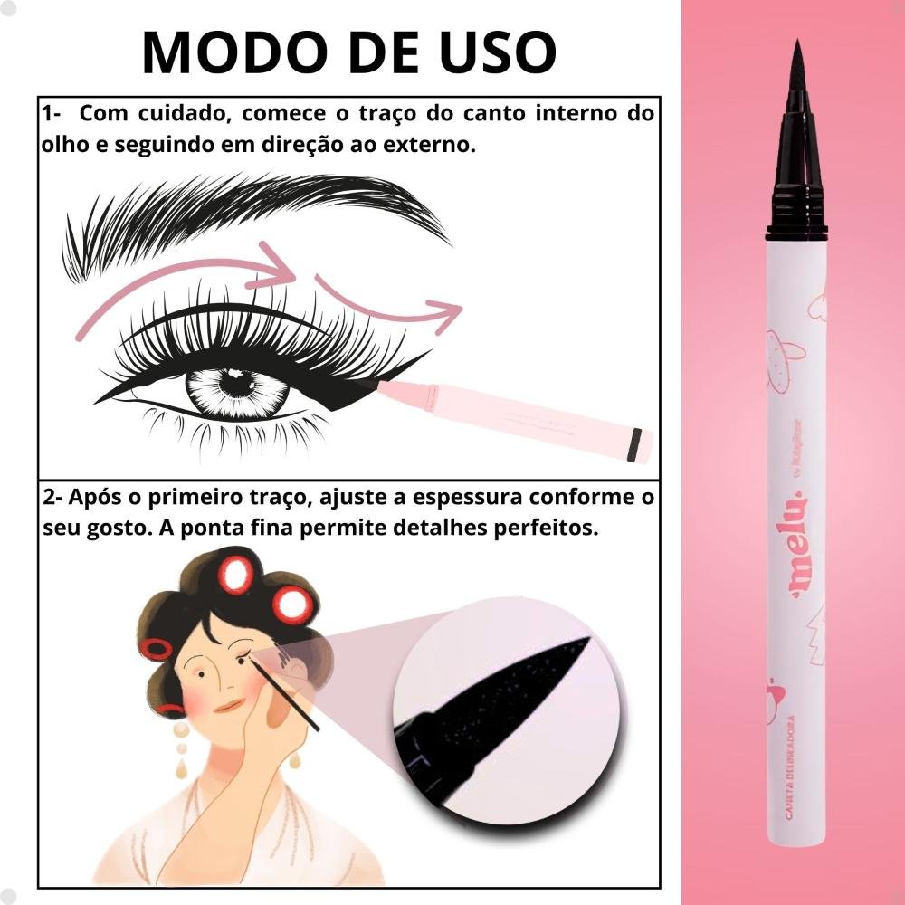 Caneta Delineadora Melu By Ruby Rose Longa Duração Preto RR-2200 Preto 4
