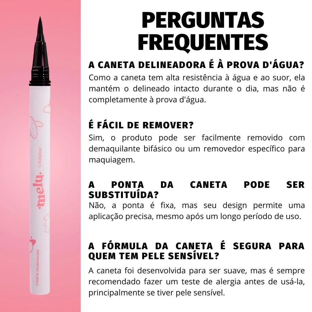 Caneta Delineadora Melu By Ruby Rose Longa Duração Preto RR-2200 Preto 5