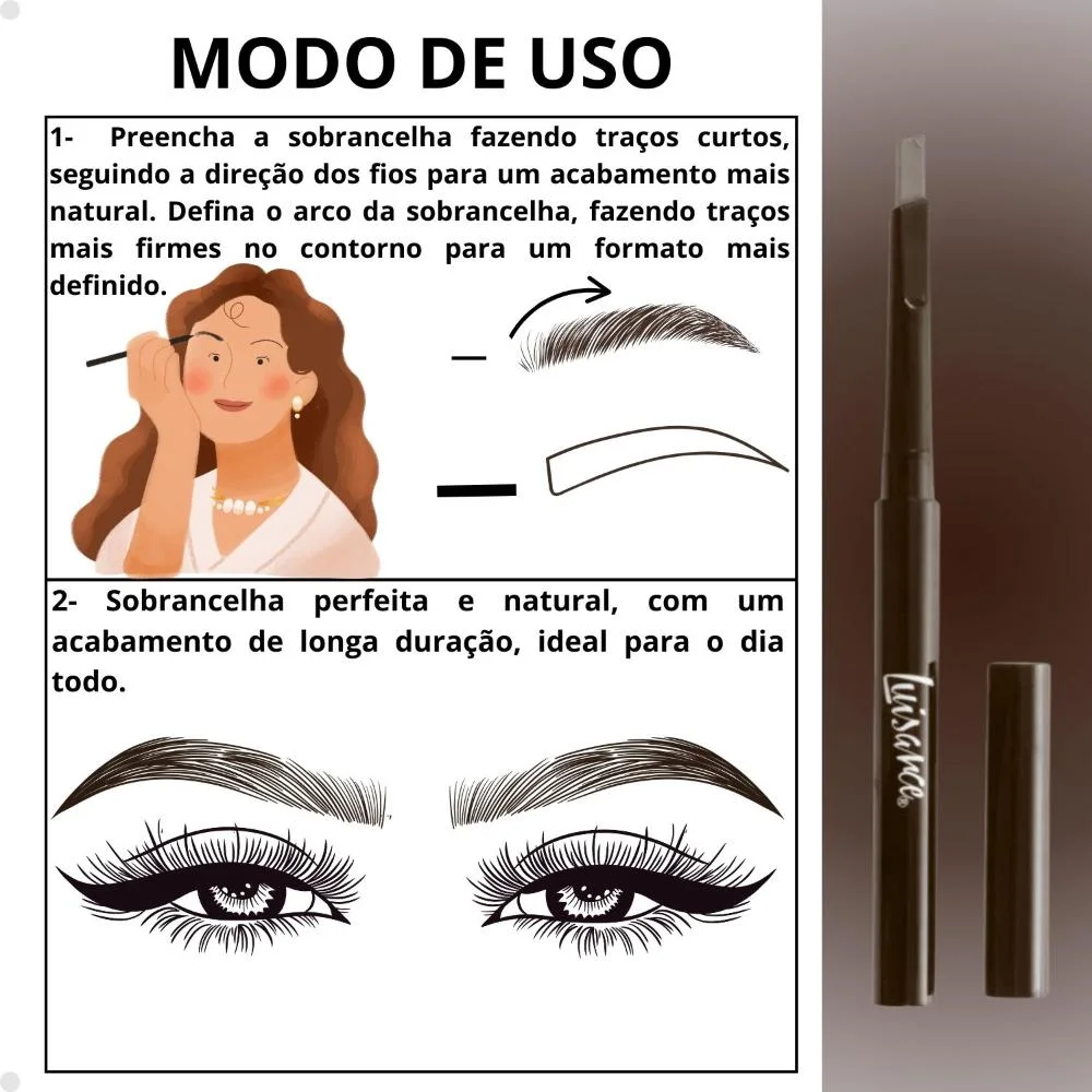 Lápis Retrátil Para Sobrancelha Luisance 365 Castanho Escuro Hipoalergênico L5219 Castanho Escuro 4