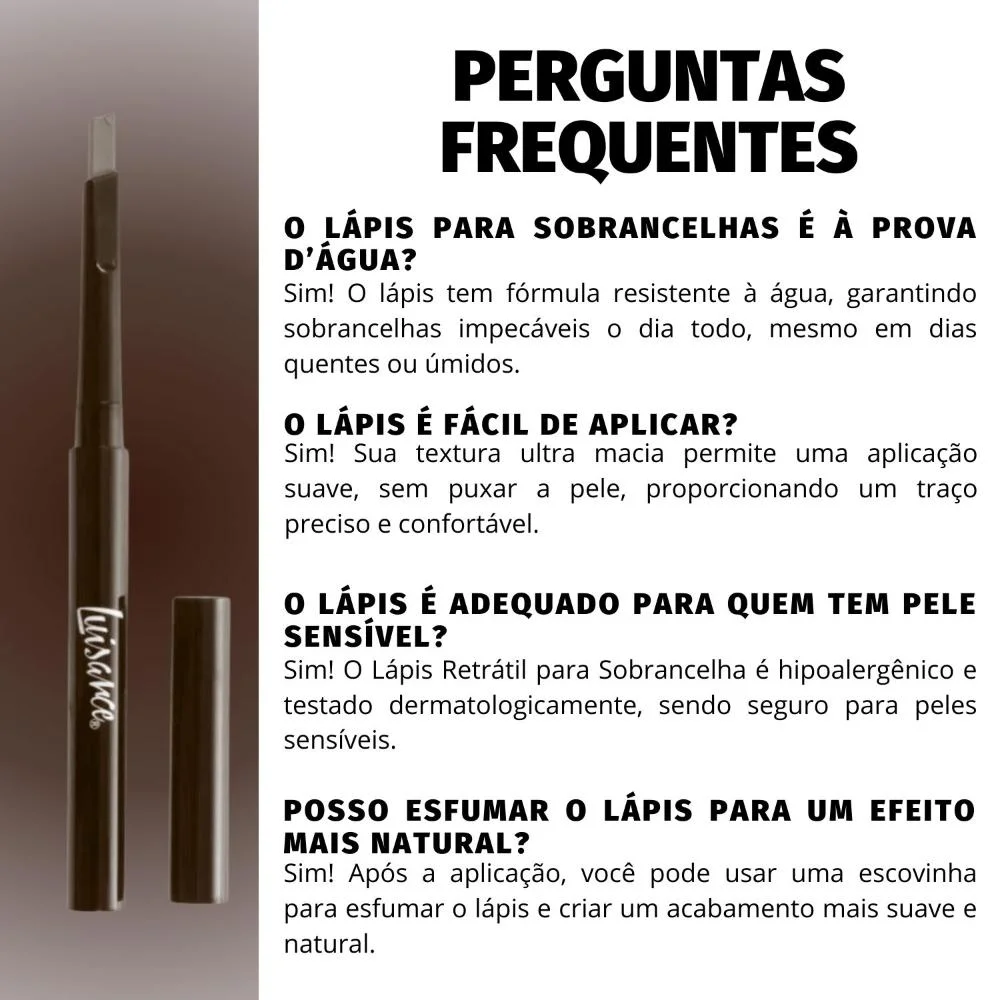 Lápis Retrátil Para Sobrancelha Luisance 365 Castanho Escuro Hipoalergênico L5219 Castanho Escuro 5
