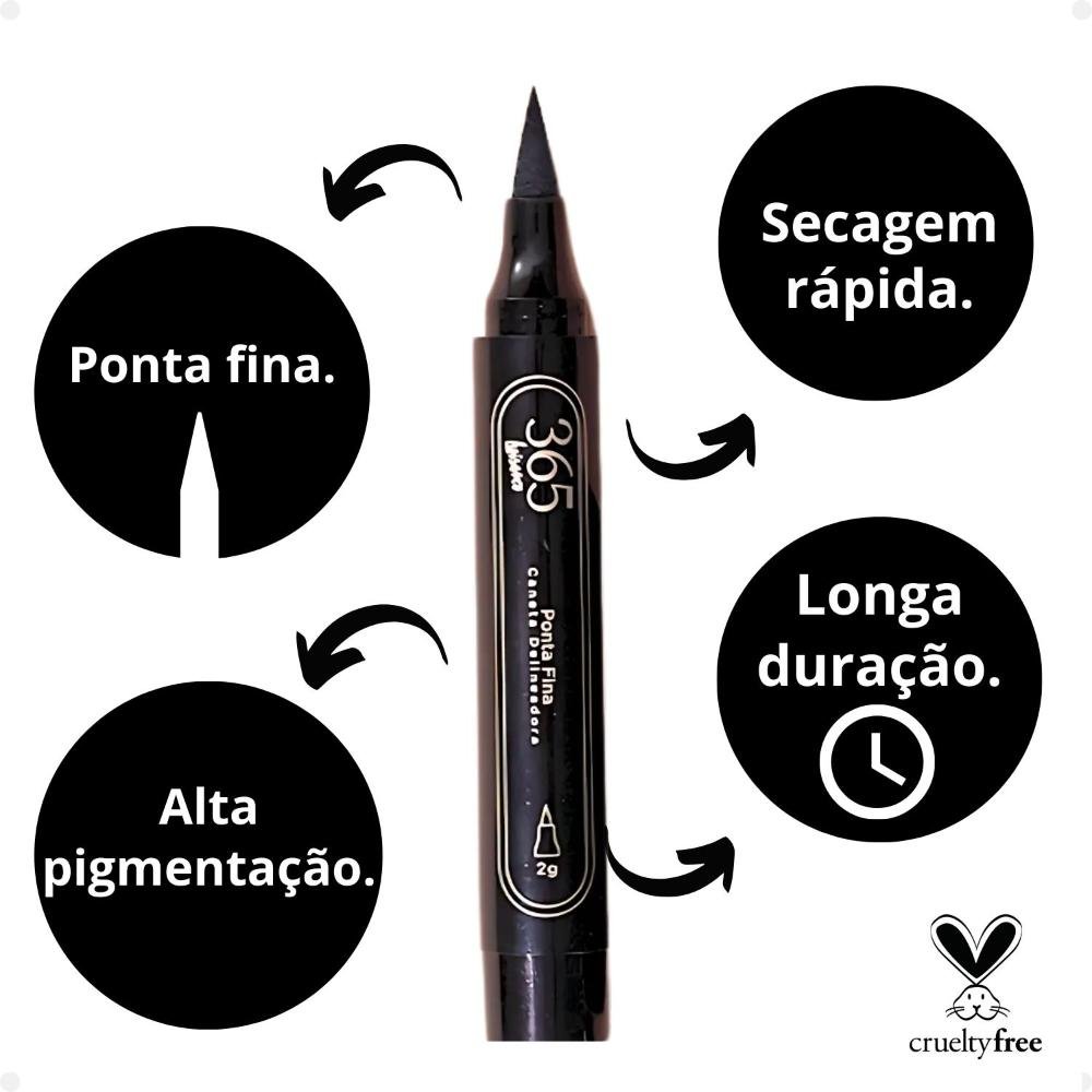 Caneta Delineadora Luisance 365 Ponta Fina Preto L17003 Fina Preto 2