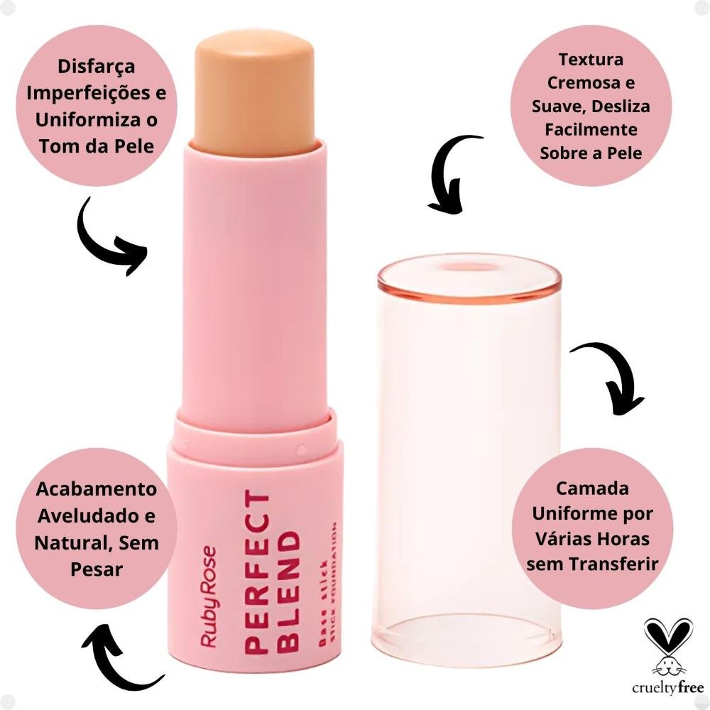 Base Stick Ruby Rose Perfect Blend FS40 HB-M300-4 Cor FS40 2