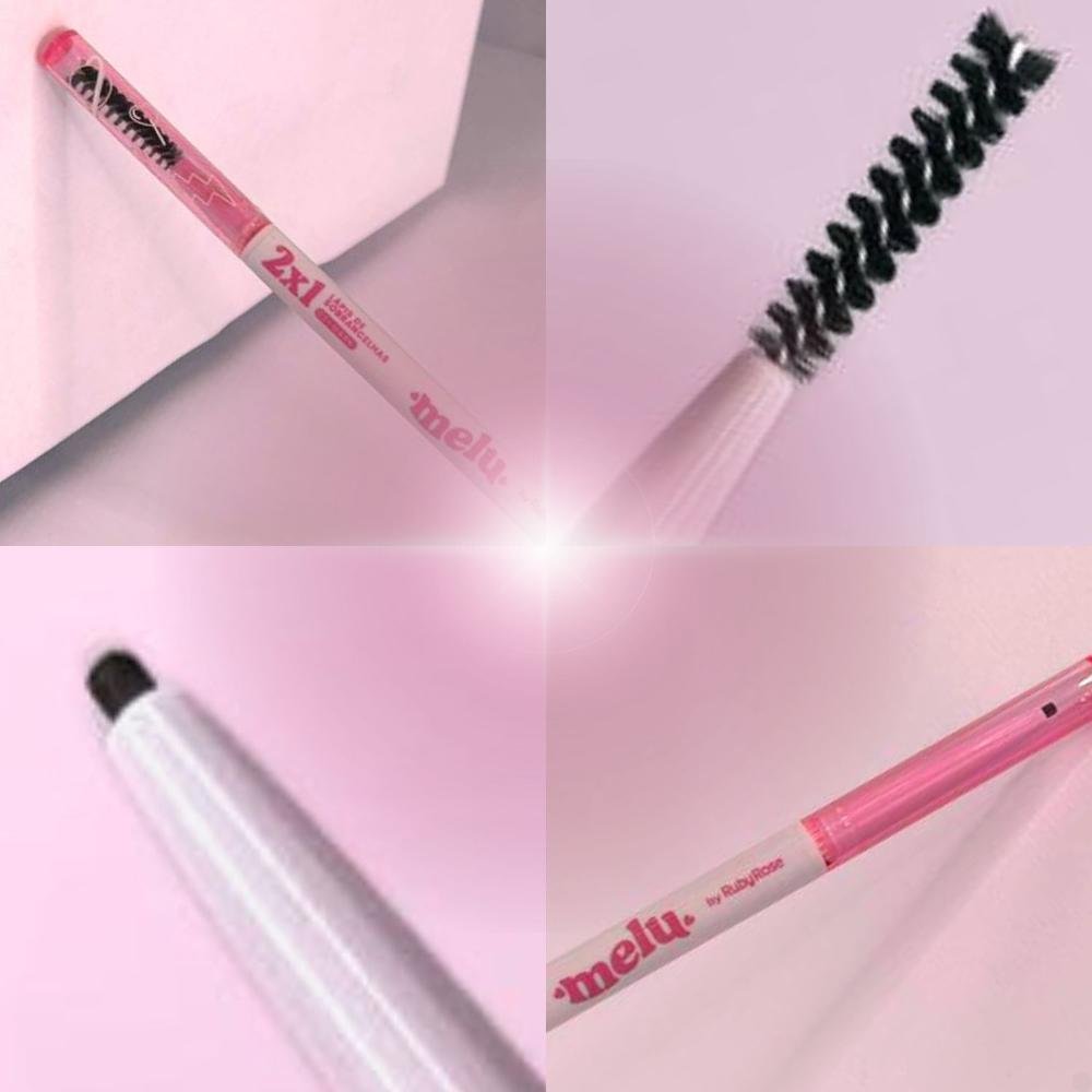 Lápis Para Sobrancelhas Melu By Ruby Rose Ponta Fina 2x1 Cor 03 Dark Rr2401-3 Preto 3