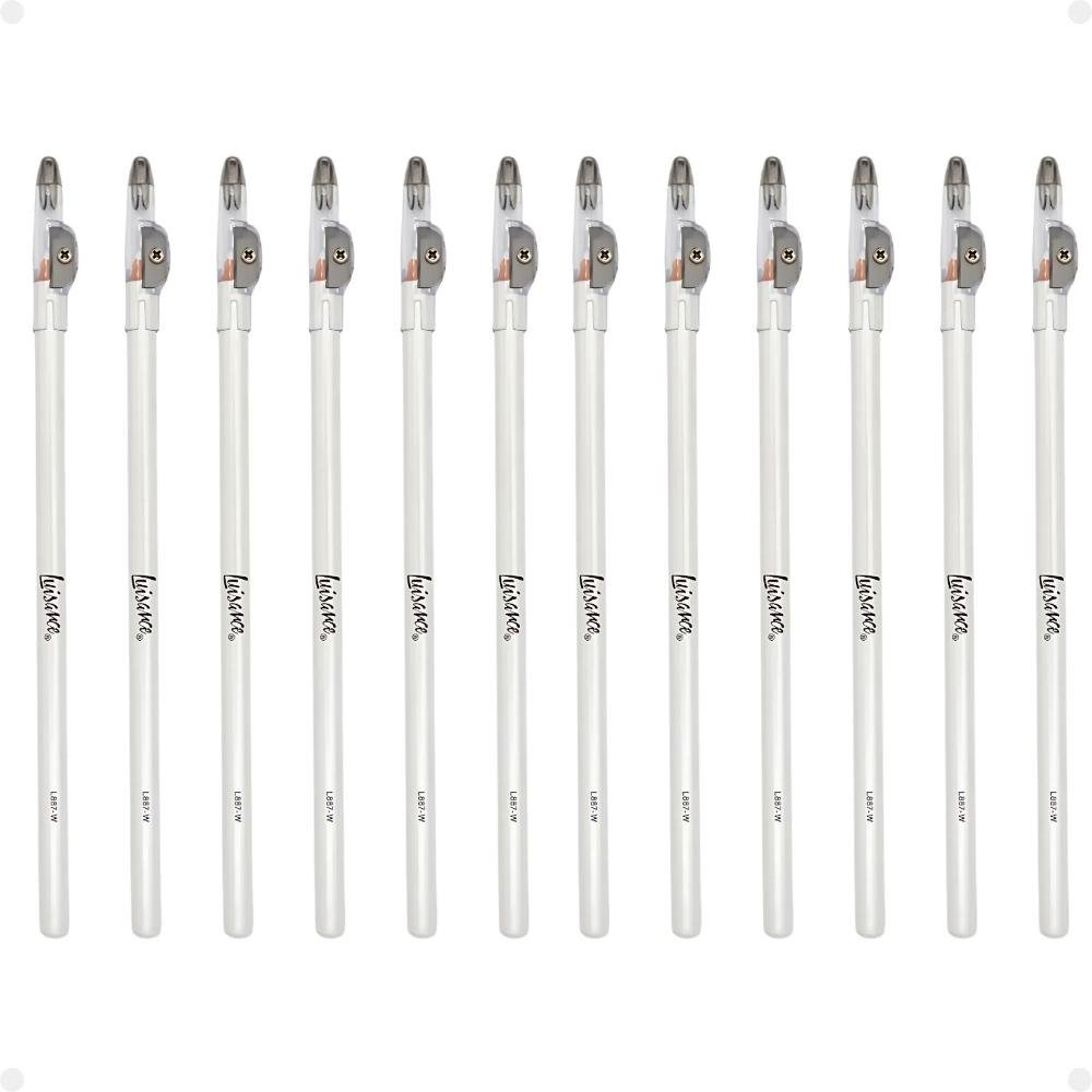 Kit Luisance: 12 Lápis Para Olhos Branco com Apontador Ref. L887-w Branco 1