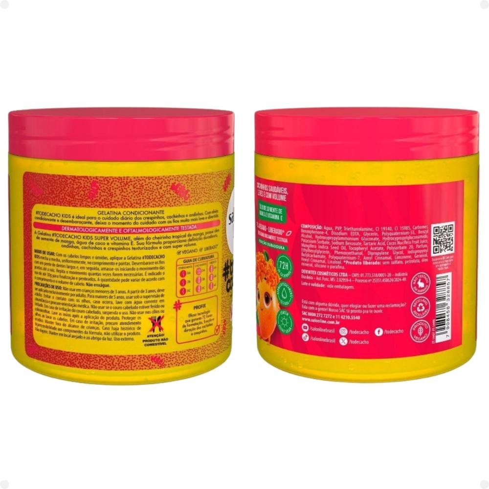 Gelatina Super Volume Salon Line Kids #todecacho Manga 550g 550g 3
