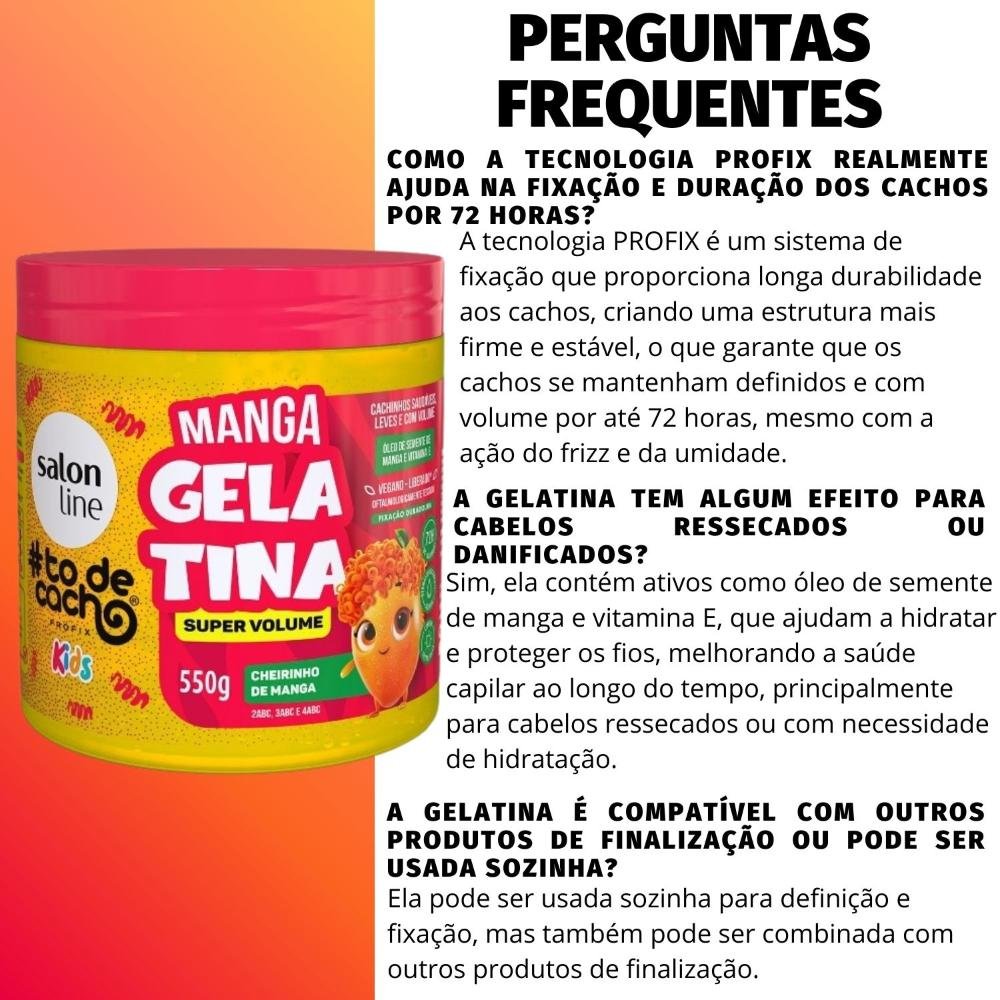 Gelatina Super Volume Salon Line Kids #todecacho Manga 550g 550g 5