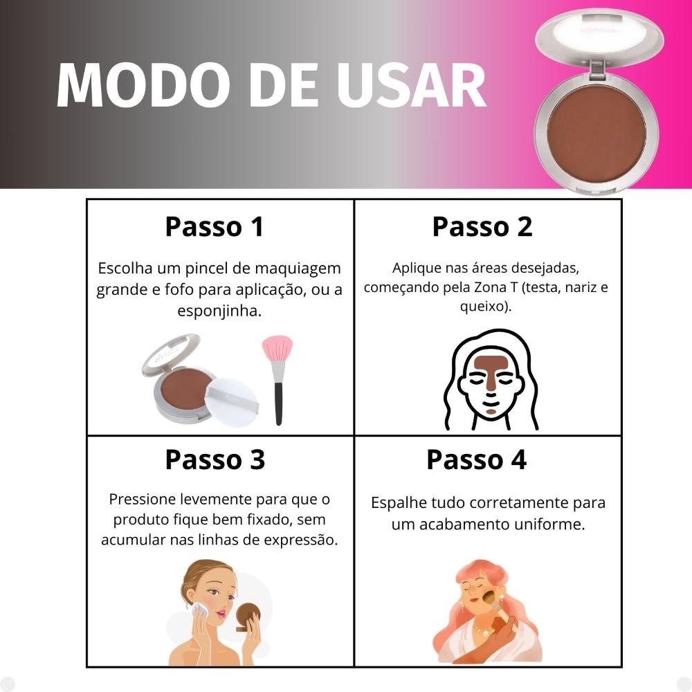 Pó Compacto Ruby Kisses Super Fixo Cor 350 Sfp350b Cor 350 7