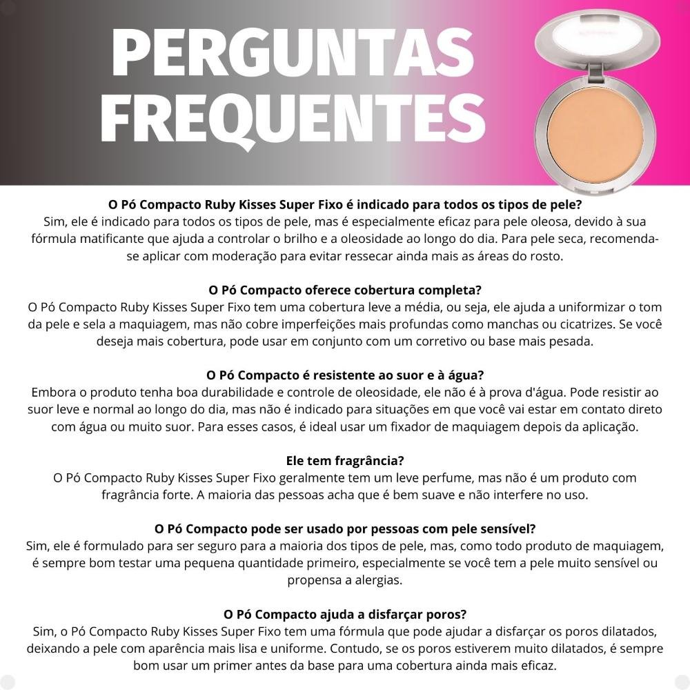 Pó Compacto Ruby Kisses Super Fixo Cor 220 Sfp220b Cor 220 7