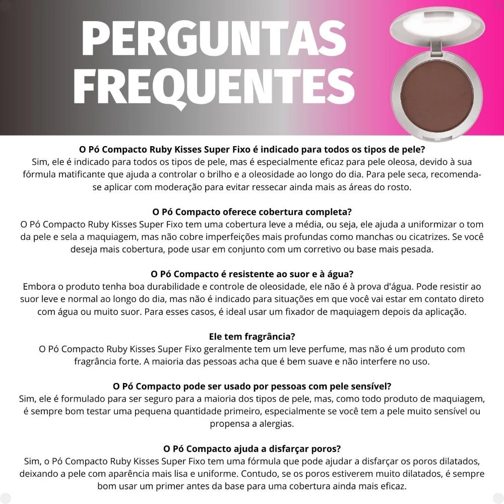 Pó Compacto Ruby Kisses Super Fixo Cor 435 Sfp435b Cor 435 7