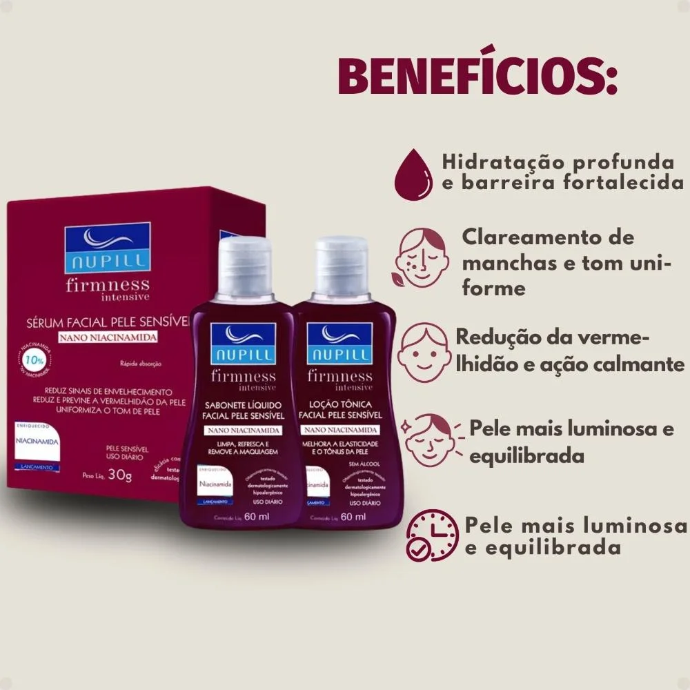 Kit Travel Nupill Firmness Intensive Nano Niacinamida: Sabonete, Sérum e Loção Tônica ÚNICO 2