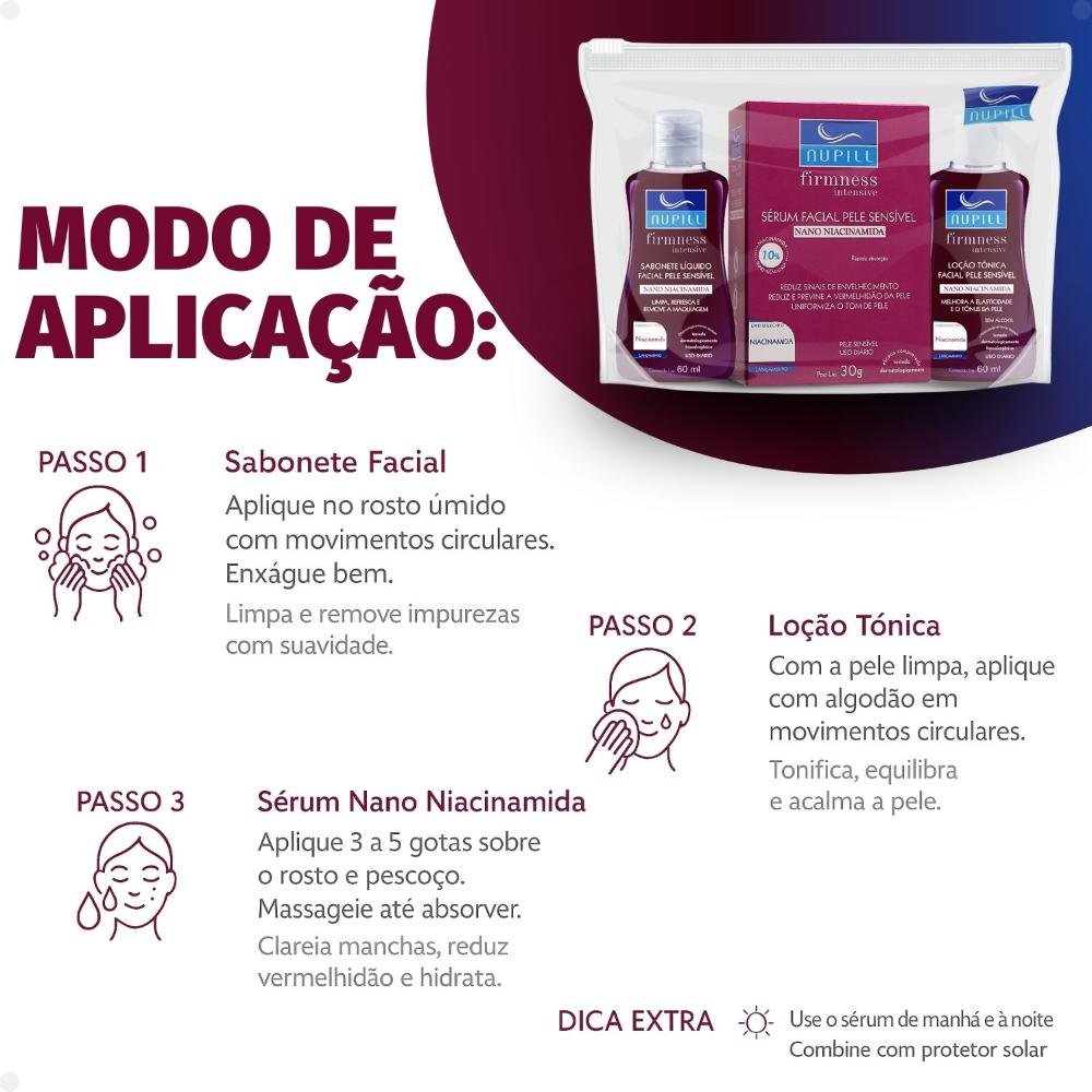 Kit Travel Nupill Firmness Intensive Nano Niacinamida: Sabonete, Sérum e Loção Tônica ÚNICO 4