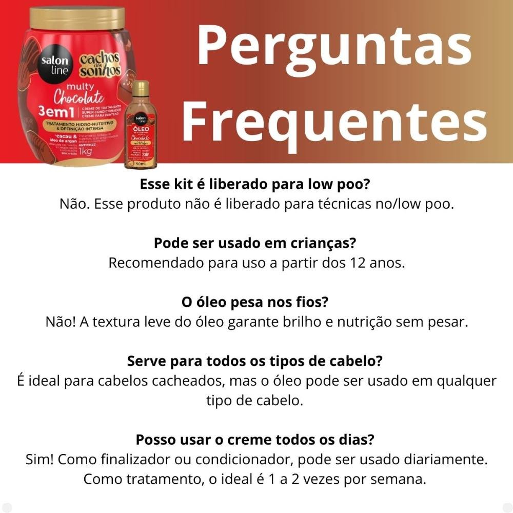 Kit Salon Line Multy Maravilhas: 1 Creme Multifuncional e 1 Óleo Chocolate ÚNICO 5