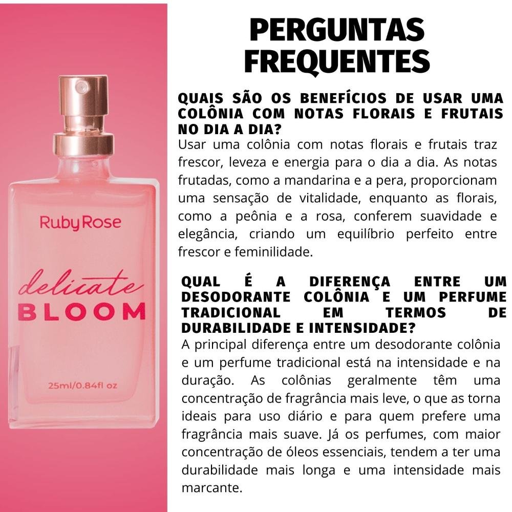 Desodorante Colônia Ruby Rose Delicate Bloom 25ml HB-P001 ÚNICO 5