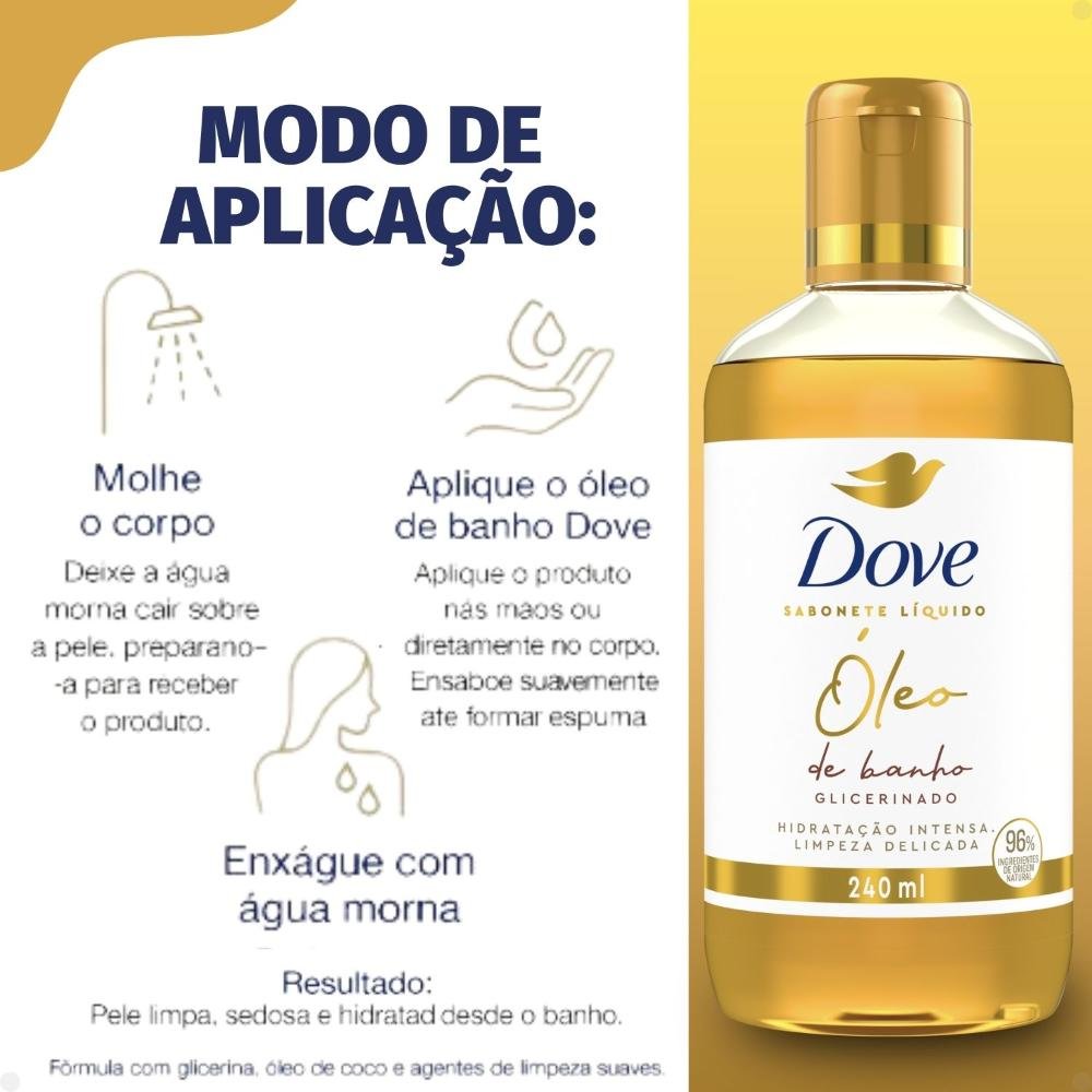 Oleo de Banho Glicerinado Dove Sabonete Líquido 240ml 240ml 4