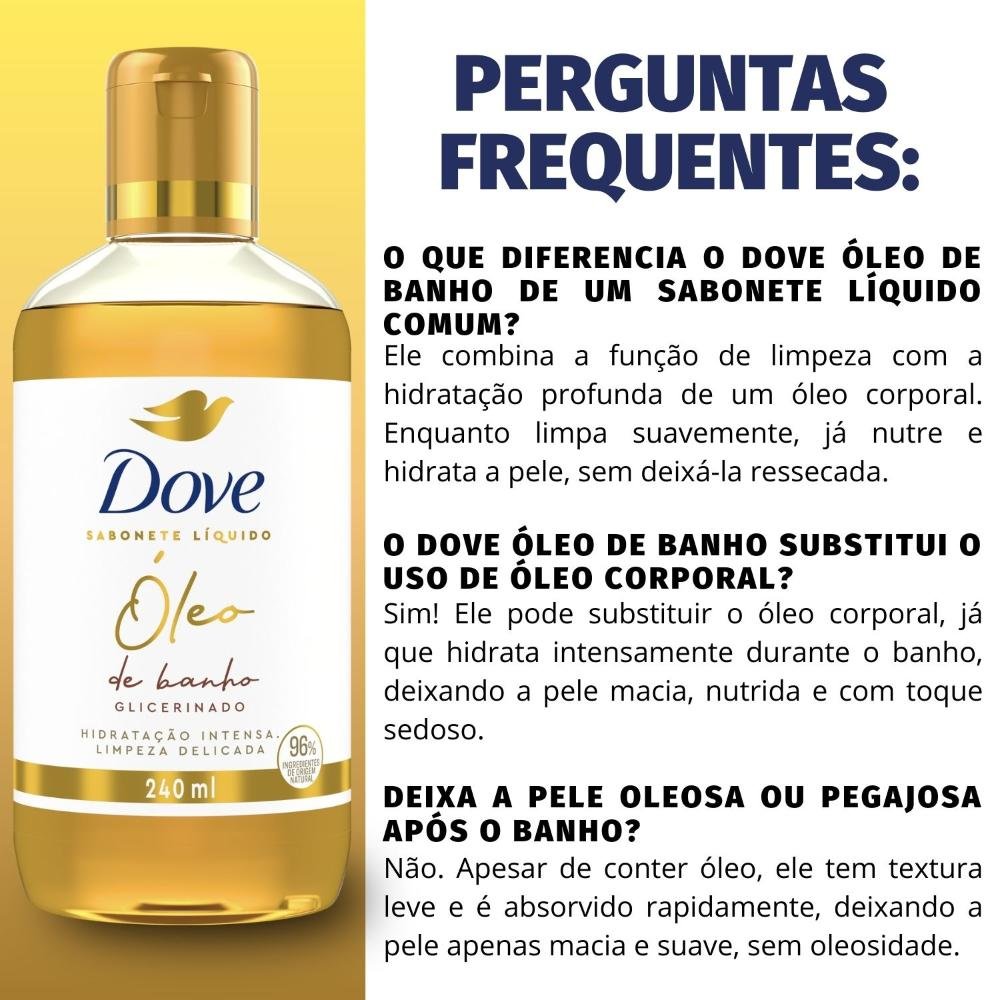 Oleo de Banho Glicerinado Dove Sabonete Líquido 240ml 240ml 5