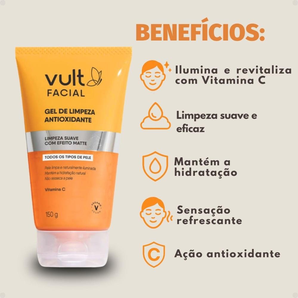 Gel De Limpeza Antioxidante Vult Facial Vitamina C 150g 150g 2