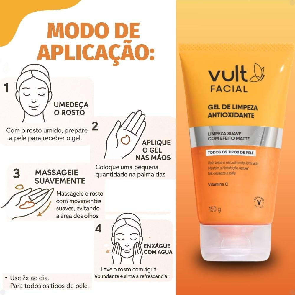 Gel De Limpeza Antioxidante Vult Facial Vitamina C 150g 150g 4