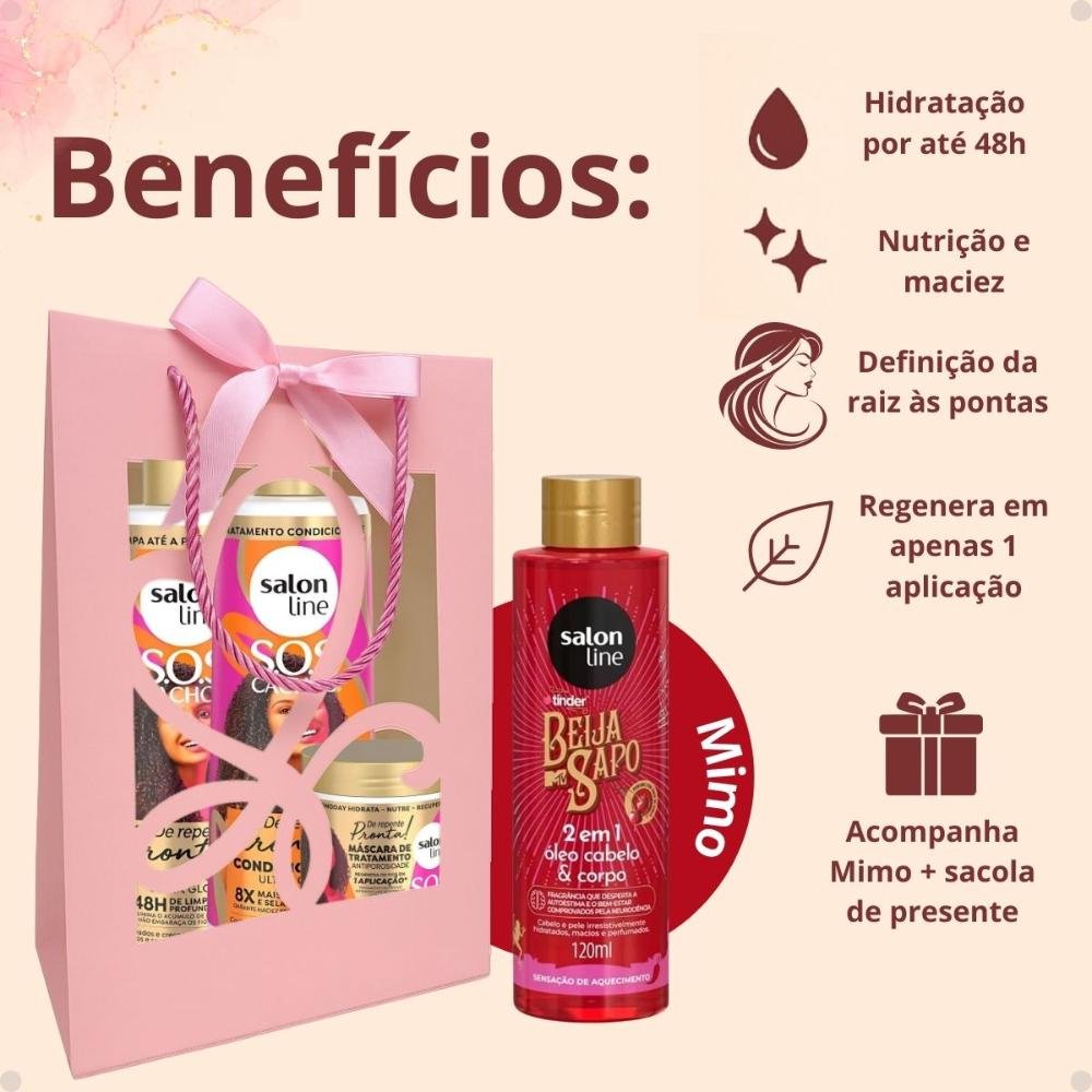 Kit Presente Salon Line De Repente Pronta: Shampo, Condicionador e Máscara + Mimo Exclusivo ÚNICO 2