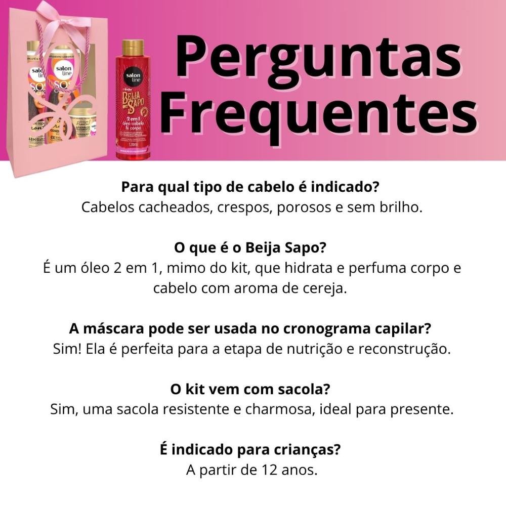 Kit Presente Salon Line De Repente Pronta: Shampo, Condicionador e Máscara + Mimo Exclusivo ÚNICO 5