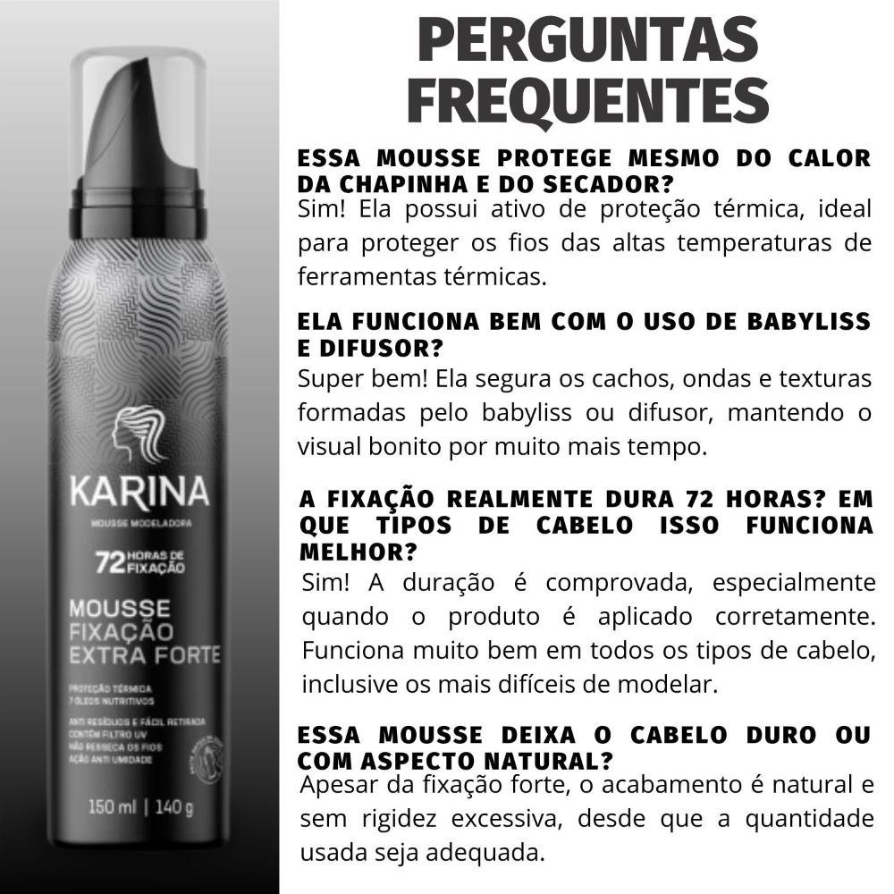 Mousse Modeladora Karina Fixação Extra Forte 150ml 150ml 5