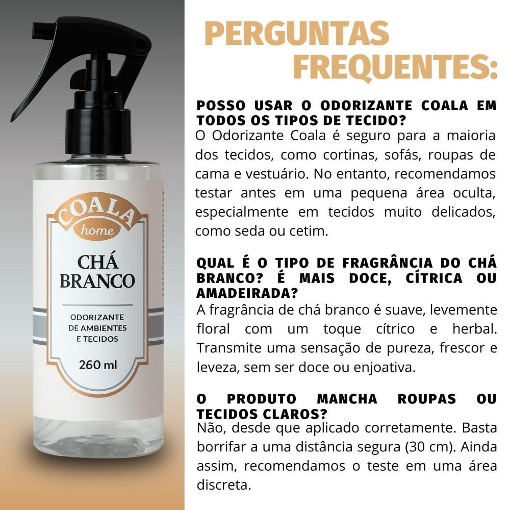 Kit Coala Home: 3 Odorizantes De Ambientes E Tecidos Chá Branco 260ml ÚNICO 5