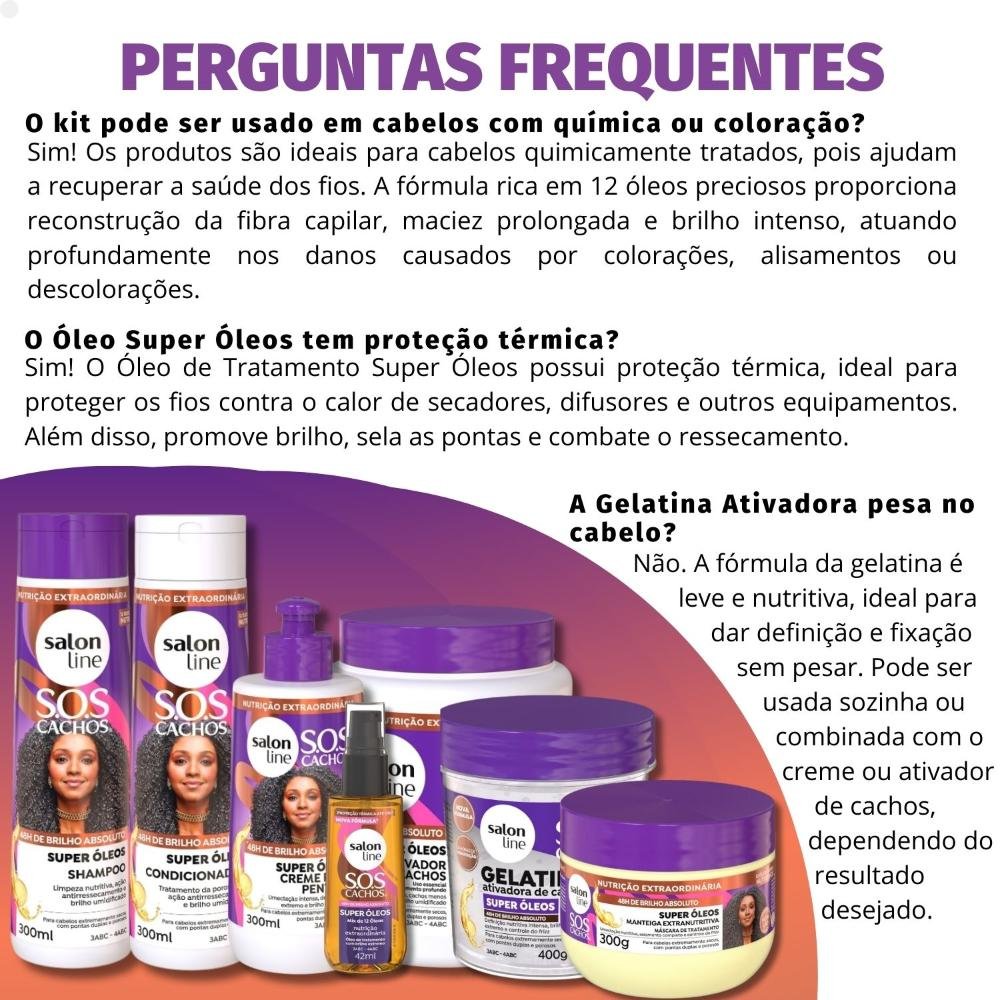 Kit Salon Line SOS Cachos Super Óleos Completo ÚNICO 5